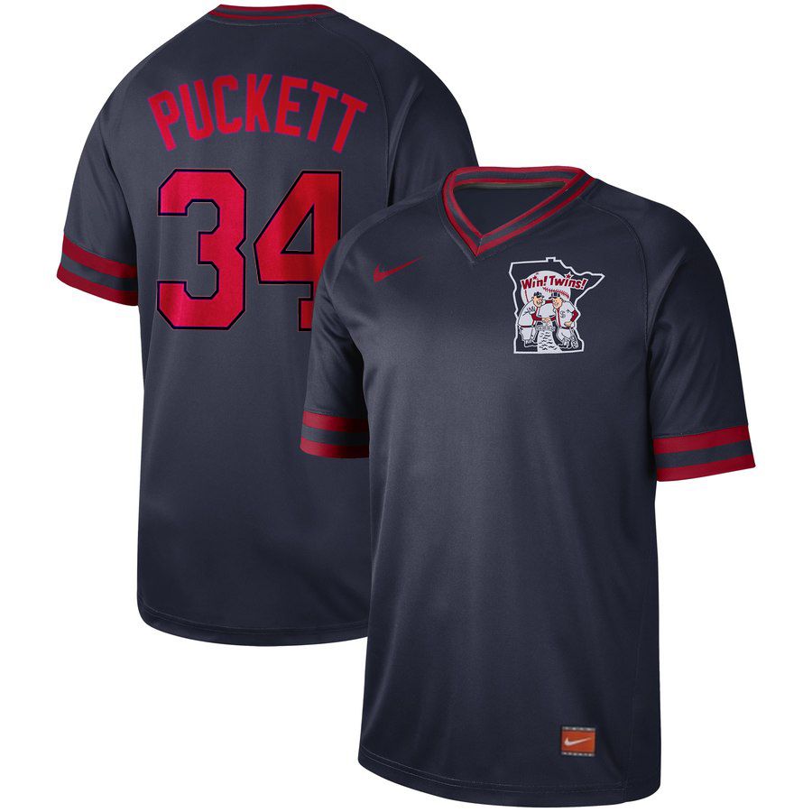 2019 Men MLB Minnesota Twins #34 Puckett blue Nike Cooperstown Collection Jerseys